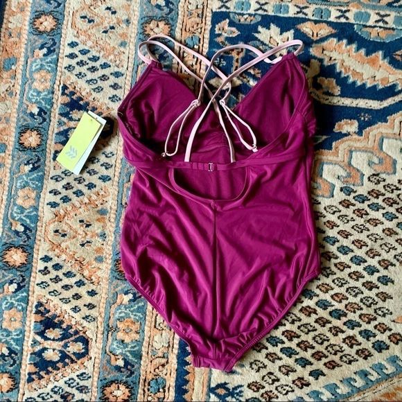 All In Motion Purple Cross Back One Piece - Picture 2 of 7